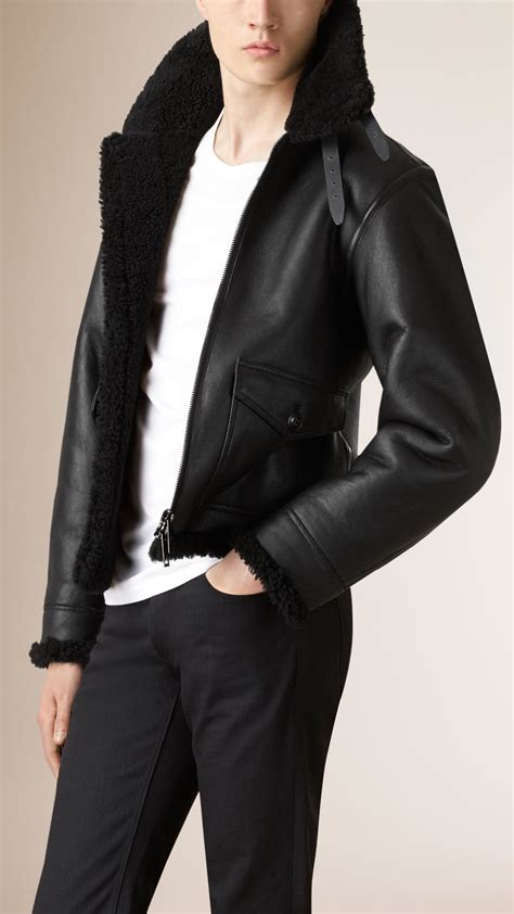 burberry shearling jacket women's|burberry men's shearling jacket.